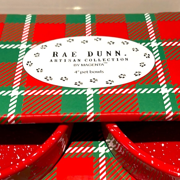 🐾NIB/Rae Dunn Holiday pet bowl set. JOLLY & JOY 4” bowls for cats/small dogs - Picture 4 of 7